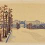 Akasaka Palace 9/1/1929 by Hiratsuka Un'ichi Japanese 1895-1997; woodcut on paper. (c) Carnegie Museum of Art, Pittsburgh. Bequest of Dr. James B. Austin, 89.28.206.3