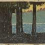 By the Inogashira Pond at Dusk 9/1/1931 by Koshiro Onchi Japanese 1891-1955; woodcut on paper. (c) Carnegie Museum of Art, Pittsburgh. Bequest of Dr. James B. Austin, 89.28.853.9
