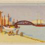 Eitaibashi 12/1/1930 by Fujimori Shizuo Japanese 1891-1943; woodcut on paper. (c) Carnegie Museum of Art, Pittsburgh. Bequest of Dr. James B. Austin, 89.28.67.9