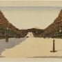 Path Leading to Meiji Shrine 12/1/1931 by Henmi Takashi Japanese 1895-1944; woodcut on paper. (c) Carnegie Museum of Art, Pittsburgh. Bequest of Dr. James B. Austin, 89.28.189.11