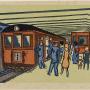 Subway 1931 by Maekawa Senpan Japanese 1889-1960; woodcut on paper. (c) Carnegie Museum of Art, Pittsburgh. Bequest of Dr. James B. Austin, 89.28.977.11