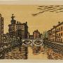 Sukiyabashi 10/1/1930 by Hiratsuka Un'ichi Japanese 1895-1997; woodcut on paper. (c) Carnegie Museum of Art, Pittsburgh. Bequest of Dr. James B. Austin, 89.28.206.8