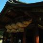 Shimenawa rice-straw rope hangs over the entrance to a shrine. Photo by JL, (c) ASC