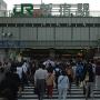 View of the crowds of commuters outside of JR Shinjuku Station Tokyo. Photo by JL, (c) ASC