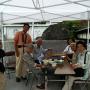 A group of tourists at Mount Koya enjoy a light lunch Wakayama prefecture. Photo by JL, (c) ASC