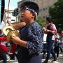 A small boy plays the cymbal in the Aomori Nebuta Festival parade. Photo by JL, (c) ASC