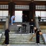 Monks at Kofukuji Temple sweep and scrub the stairs Nara prefecture. Photo by JL, (c) ASC