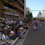 Residents of Aomori City eagerly await the Aomori Nebuta Festival parade. Photo by JL, (c) ASC