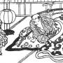 The spirit of money left the archetype of a zashiki-warashi spirit from Ugetsu Monogatari by Ueda Aknari c 1776. Image by Ueda Akinari, uploaded by Tobosha [Public Domain}, via Wikimedia Commons
